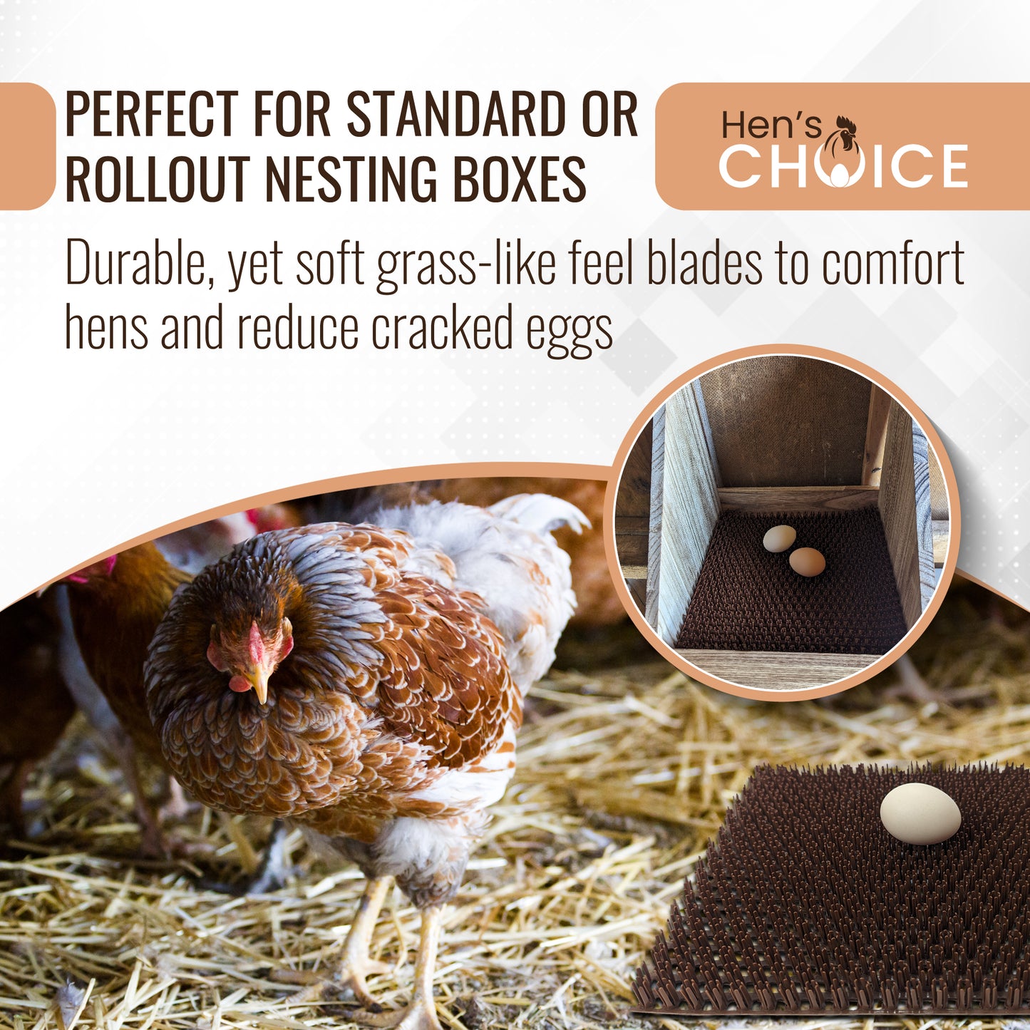 Hen's Choice™ - NestTurf Washable Chicken Nesting Pads 12" x 12"