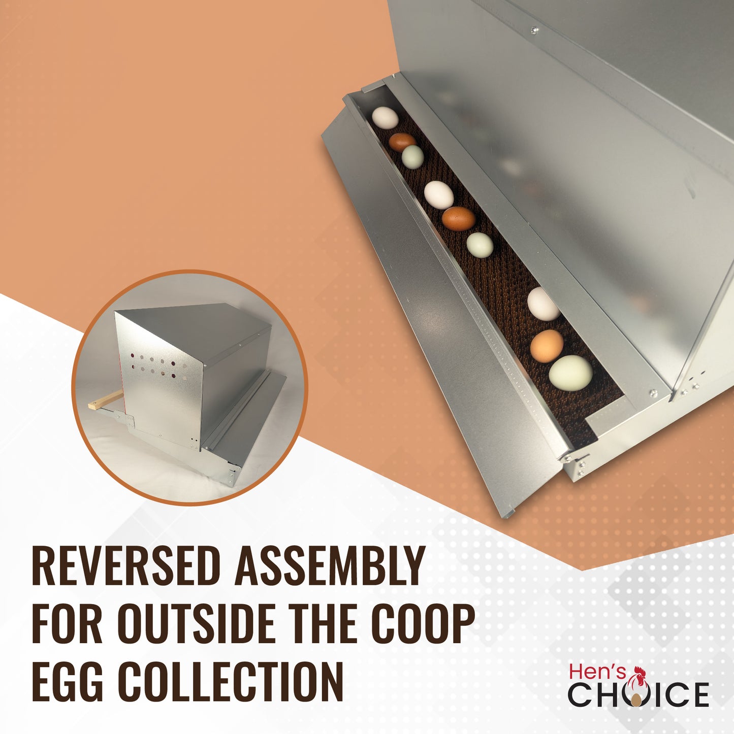 Hen's Choice™ - Roll Out Chicken Nest Box | Reversible | 3 Compartment 36"