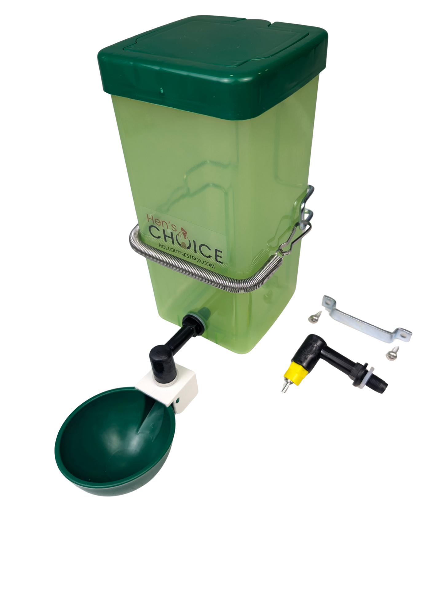 1L (32 oz) Drinker W/Cup, Nipple, & Wire Bracket For Poultry & Small Animals