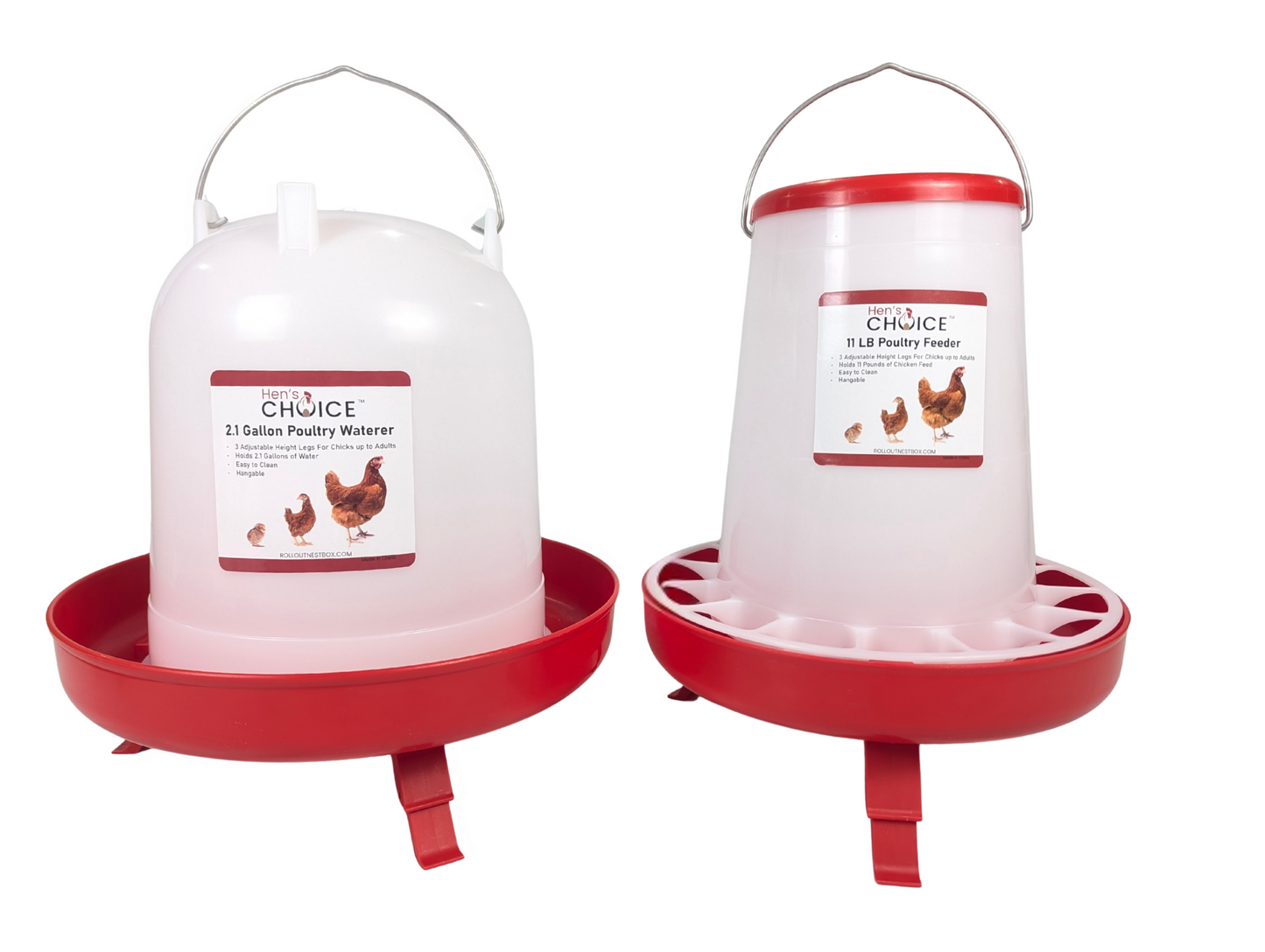 2.1 Gallon Chicken Waterer & 11lb Chicken Feeder Set