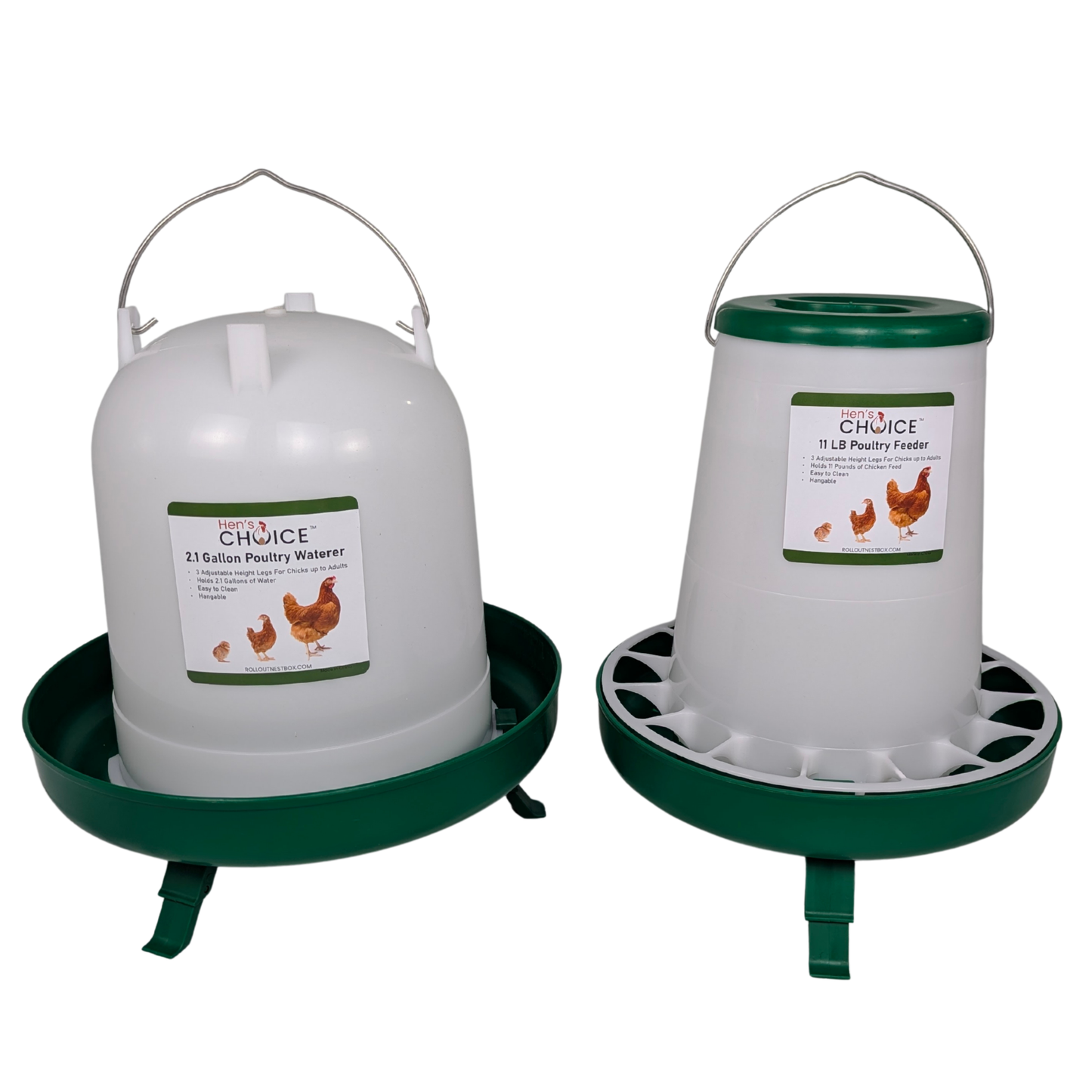 2.1 Gallon Chicken Waterer & 11lb Chicken Feeder Set
