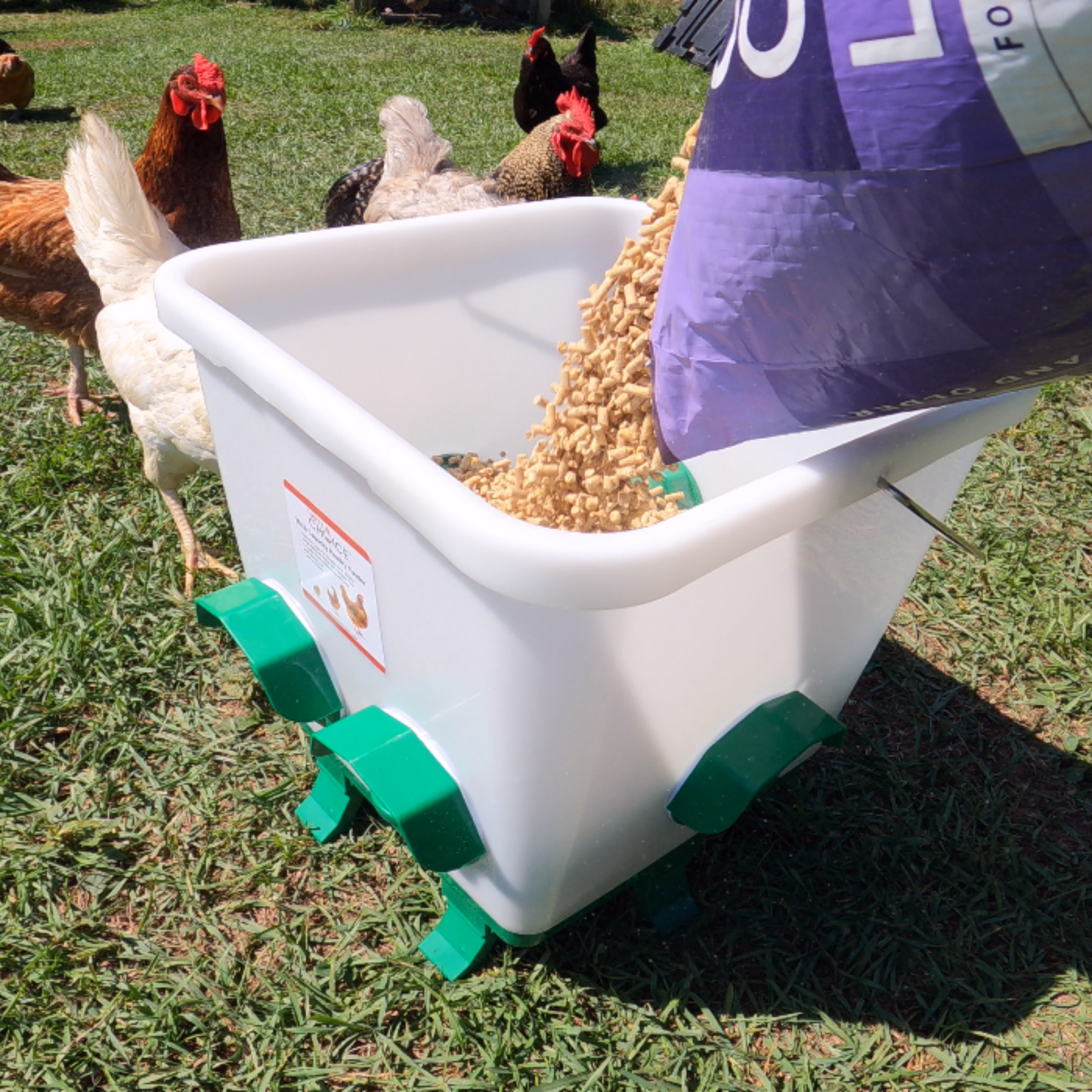 Hen's Choice™ - 25lb Chicken Feeder & 5 Gallon Waterer Set, Anti-Roost Lid, With Legs