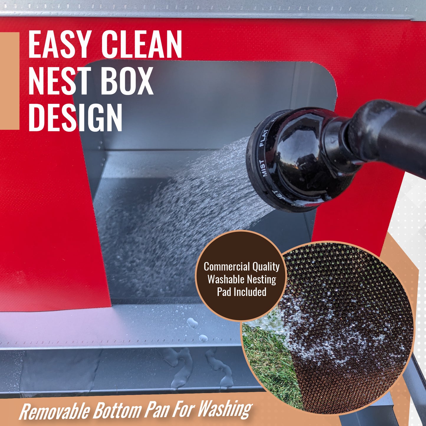 Hen's Choice™ - Roll Out Chicken Nest Box | Roll Away Chicken Nesting Box | 2 Compartment 21"