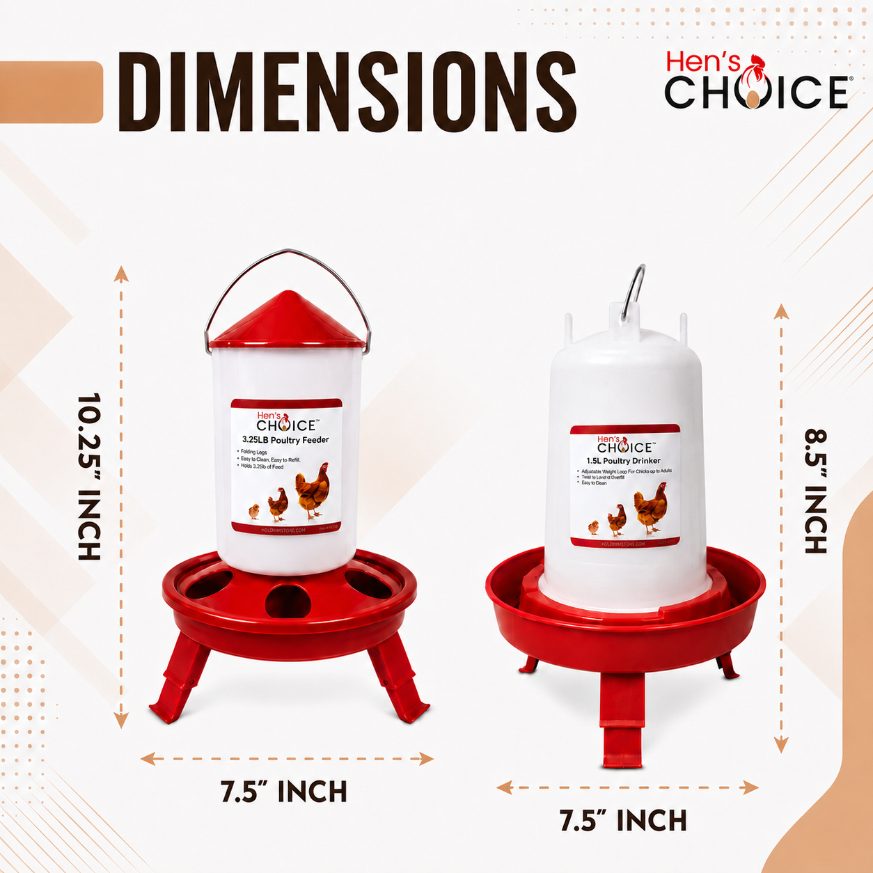 Hen's Choice™ - 3.25 lb Chick Feeder and 1.5 L Drinker Set
