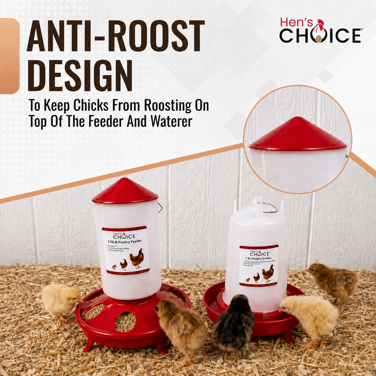 Hen's Choice™ - 3.25 lb Chick Feeder and 1.5 L Drinker Set