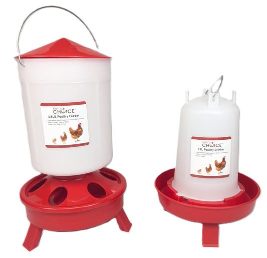 Hen's Choice™ - 6.5 lb Chicken Feeder and 1.5 L Drinker Set