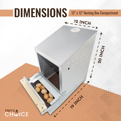 Hen's Choice™ - Roll Out Chicken Nest Box | Roll Away Chicken Nesting Box | 1 Compartment 12"