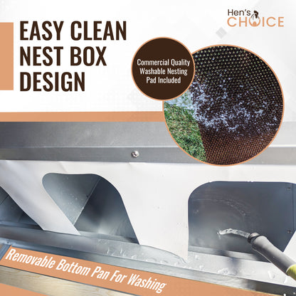 Hen's Choice™ - Roll Out Chicken Nest Box | Roll Away Chicken Nesting Box | 3 Compartment 36"