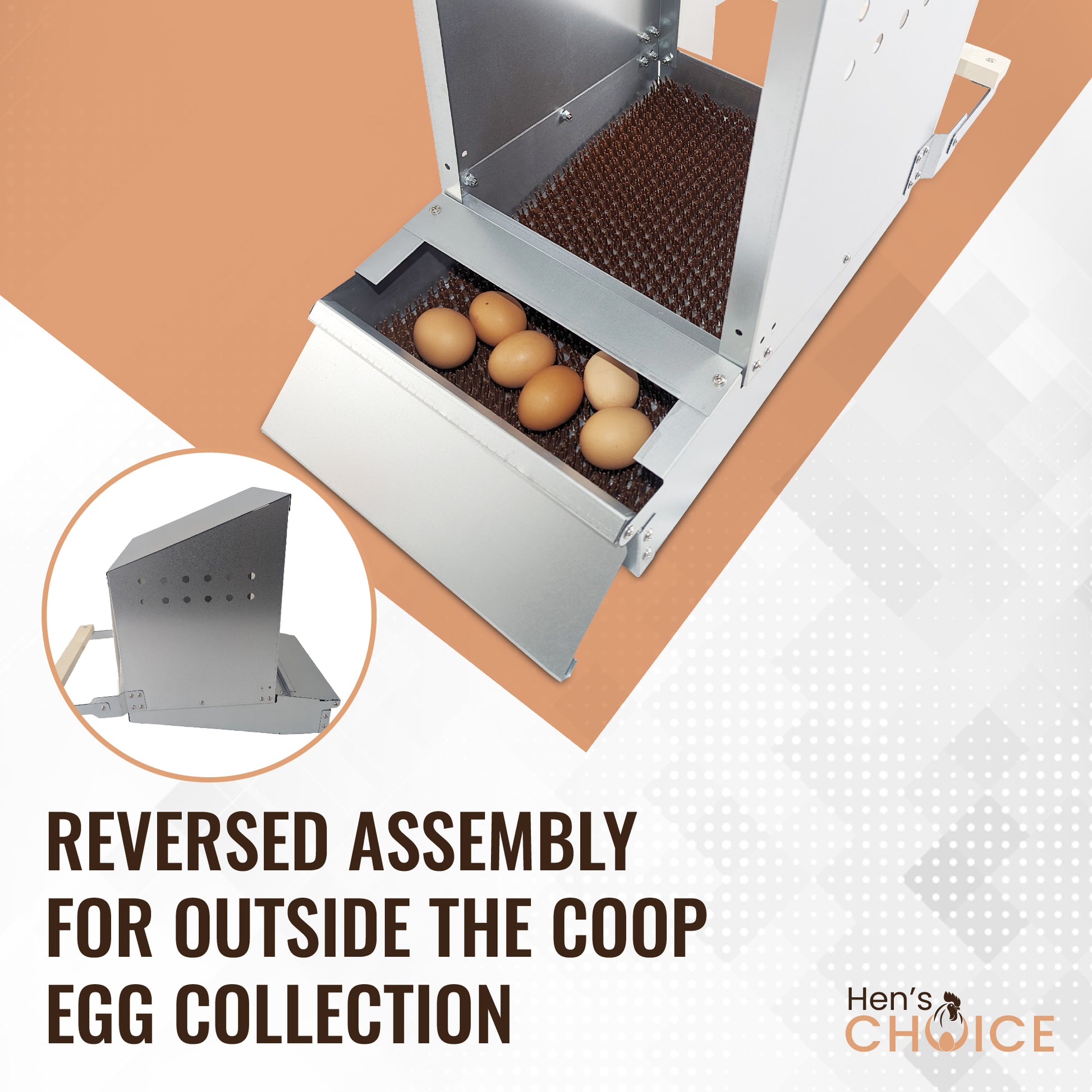 Rollaway Chicken Nest Box, 4 box Front or Rear Egg Collection
